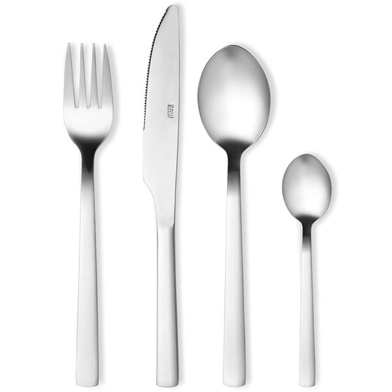 product image - Набір приборів столових на 4 персони Aida RAW, сталь, сріблястий, 16 предметів