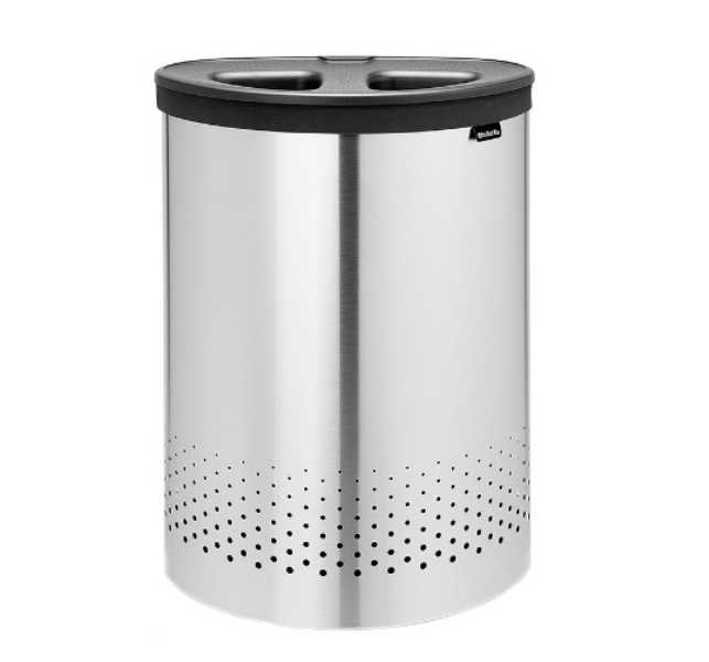 product image - Бак для білизни двосекційний Brabantia, об'єм 55 л, сріблястий