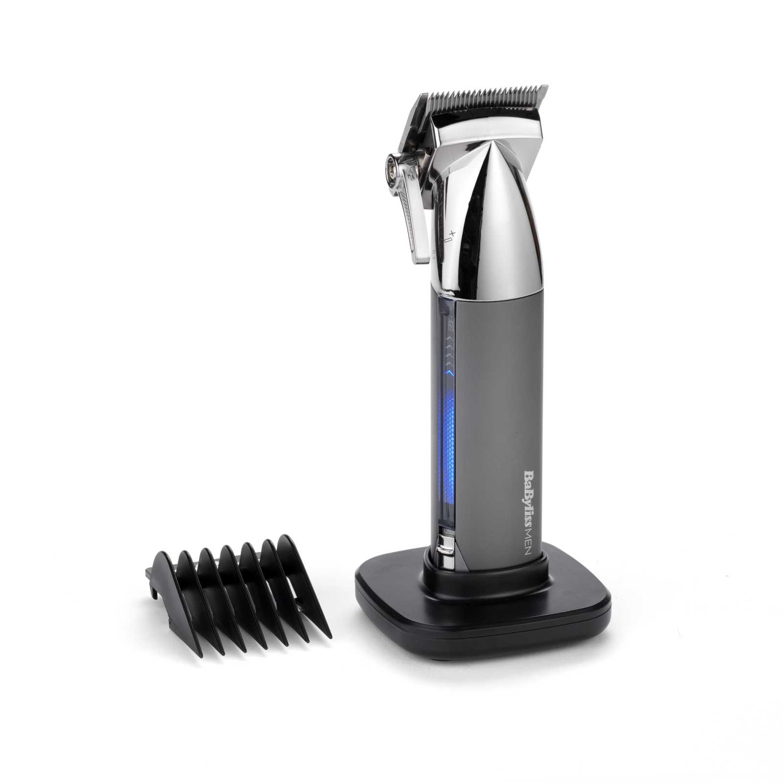 product image - Машинка для стрижки волосся дротова/ бездротова BaByliss, сірий металік із сірим