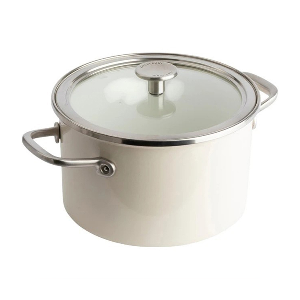 product image - Каструля з кришкою KitchenAid Steel Core, об'єм 3,7 л, діаметр 20 см, мигдальний крем