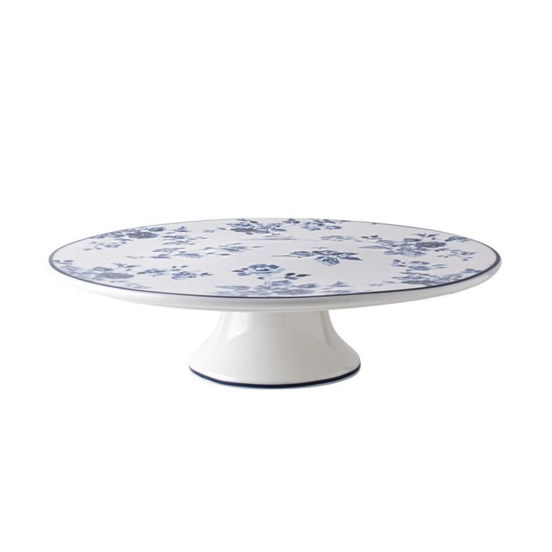 product image - Підставка для торта Laura Ashley BLUEPRINT, діаметр 30 см, білий із синіми трояндами