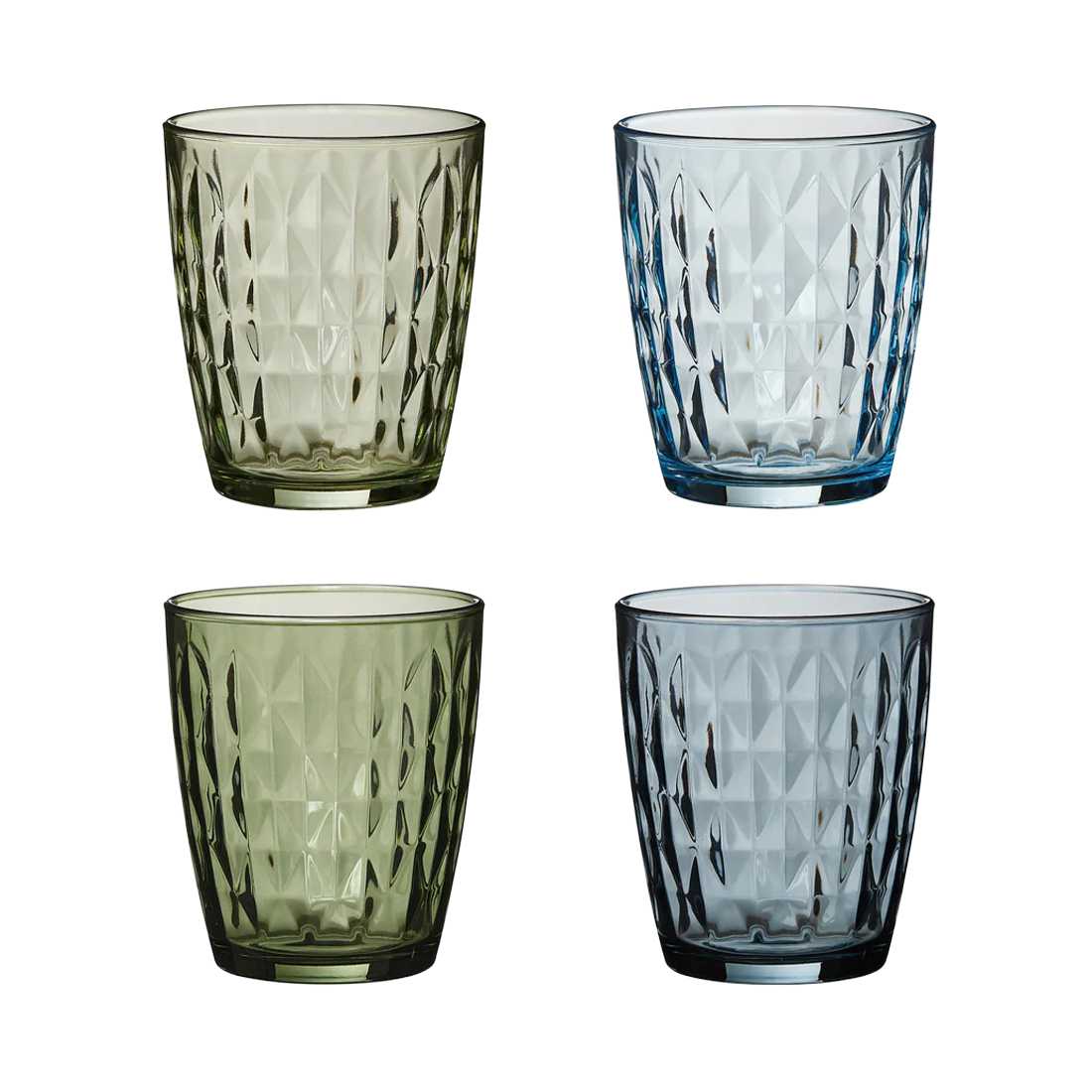 product image - Набор стаканов для воды Aida MOSAIC, объем 0,34 л, сине-зеленый, 4 шт