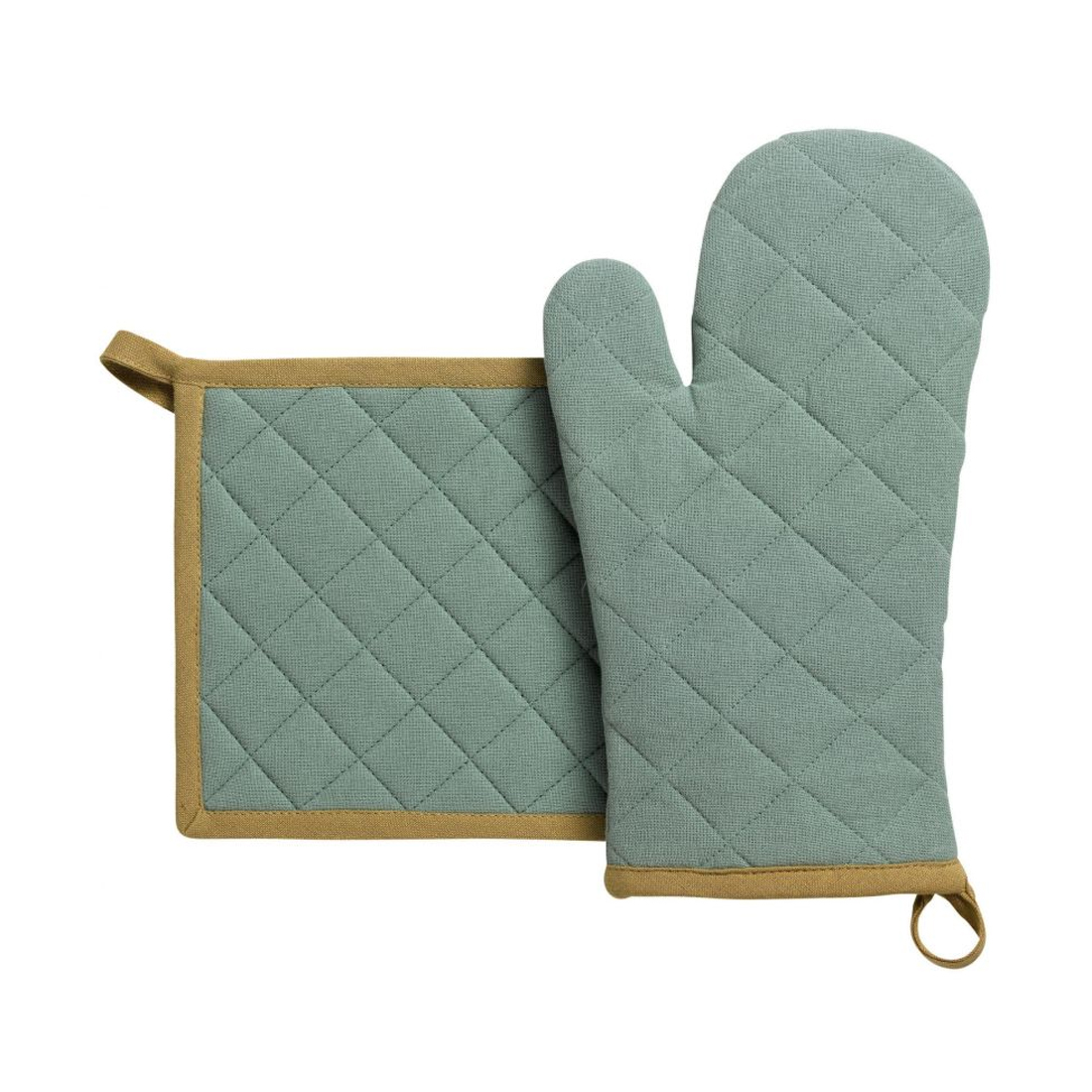 product image - Набір кухонний: рукавичка та прихватка Winkler Grace, синьо-зелений, 2 предмети