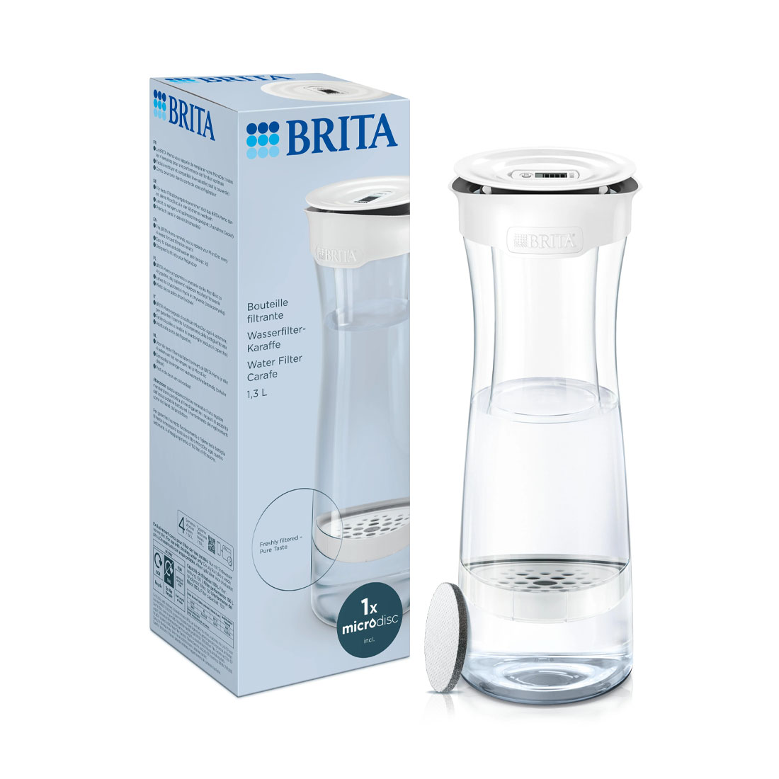 product image - Фільтр-графин пластиковий Brita LED MXpro, об'єм 1,3 л, біло-графітовий