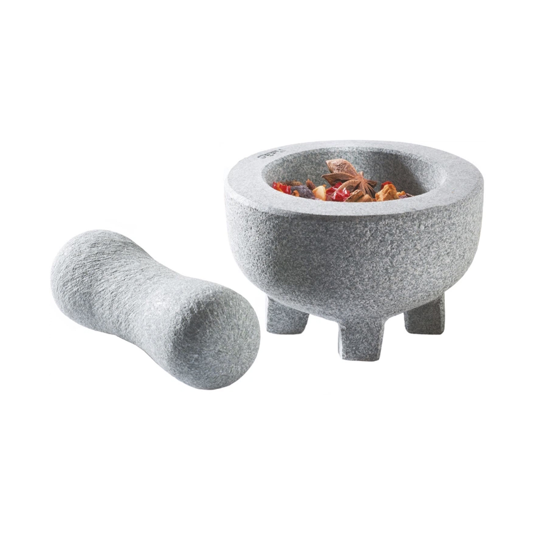 product image - Ступка з товкачем гранітна GEFU, сірий, 2 предмети
