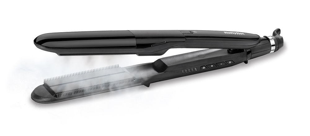 product image - Випрямляч для волосся BaByliss Steam Straight, ширина 39 мм, чорний з сріблястим