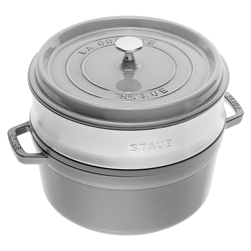 product image - Каструля зі вставкою пароваркою Staub LA COCOTTE, об'єм 3,8 л, сірий графіт