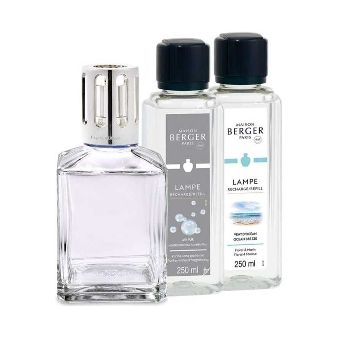 product image - Набор лампа ароматическая и наполнители Maison Berger Paris Ocean Breeze, объем 0,25 л и 2х0,25 л, 3 шт
