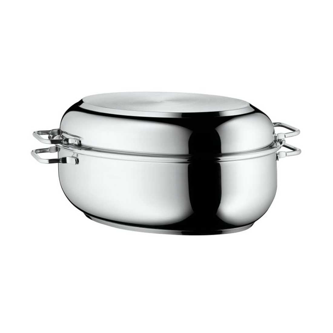 product image - Жаровня з кришкою овальна 2в1 WMF, об'єм 8,5 л, сріблястий