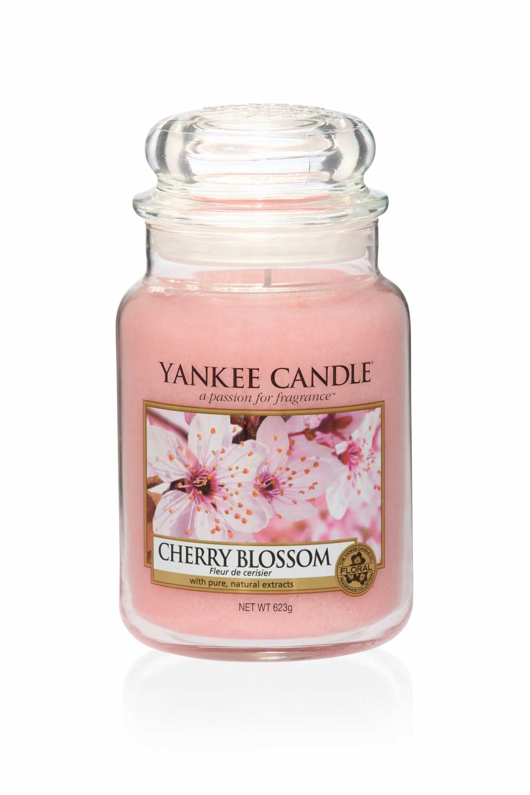 product image - Класична свічка у високій банці Yankee Candle CHERRY BLOSSOM, з ароматом вишні, рожевий