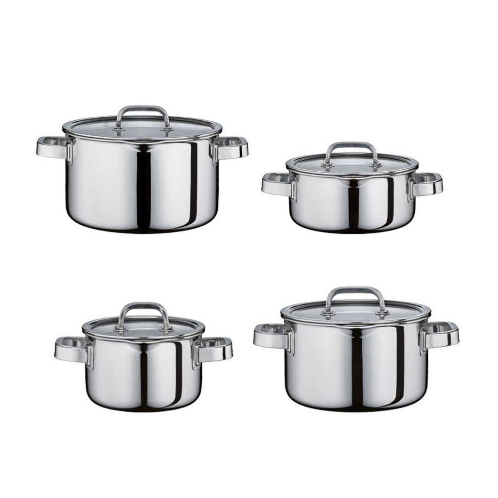 product image - Набір каструль з кришками Spring FINESSE2+, сріблястий, 4 шт.