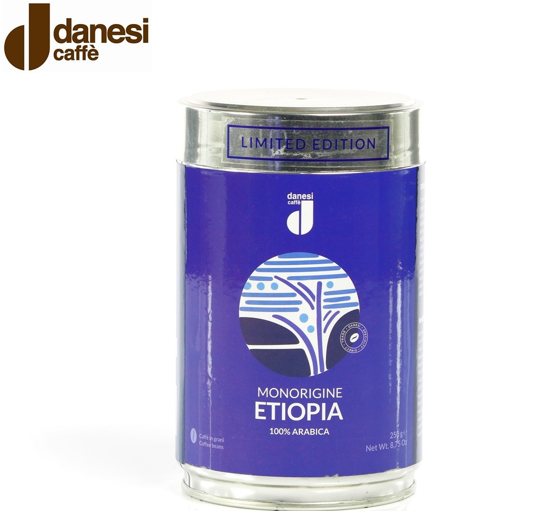 product image - Кава Danesi Monorigine Etiopia в зернах, 0,25 кг, жерстяна банка, синій