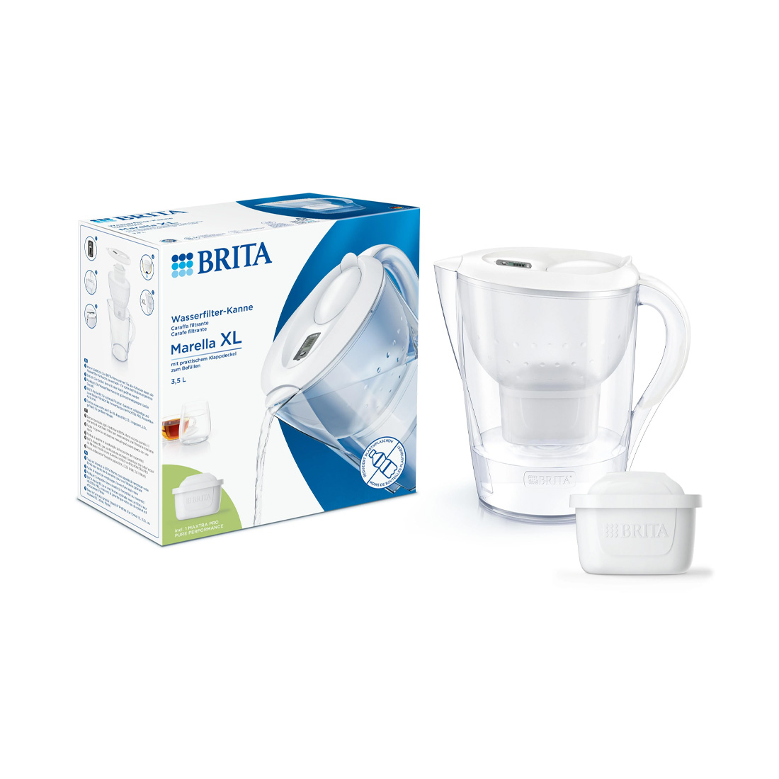 product image - Фільтр-глечик Brita Marella XL MXpro, об'єм 3,5 л, білий