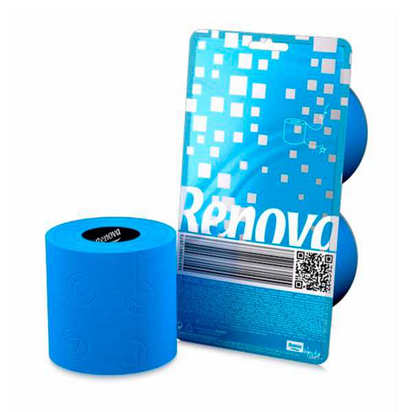 product image - Туалетний папір блакитний Renova, 2 шт.