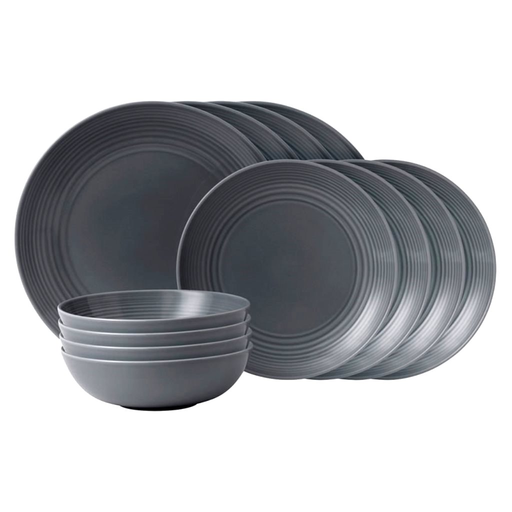 product image - Набір столового посуду Royal Doulton MAZE DARK GREY, сірий, 12 предметів