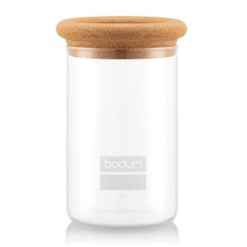 product image - Банка для зберігання з кришкою Bodum Cork Line, об'єм 0,6 л, прозорий з бежевим