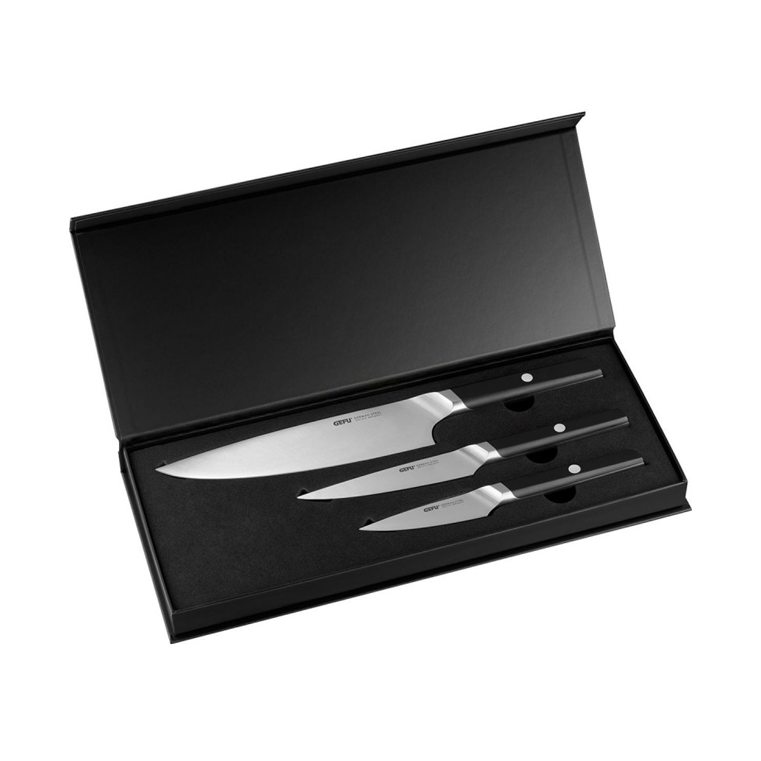 product image - Набір ножів кухонних GEFU ACURO, 3 предмети, чорний