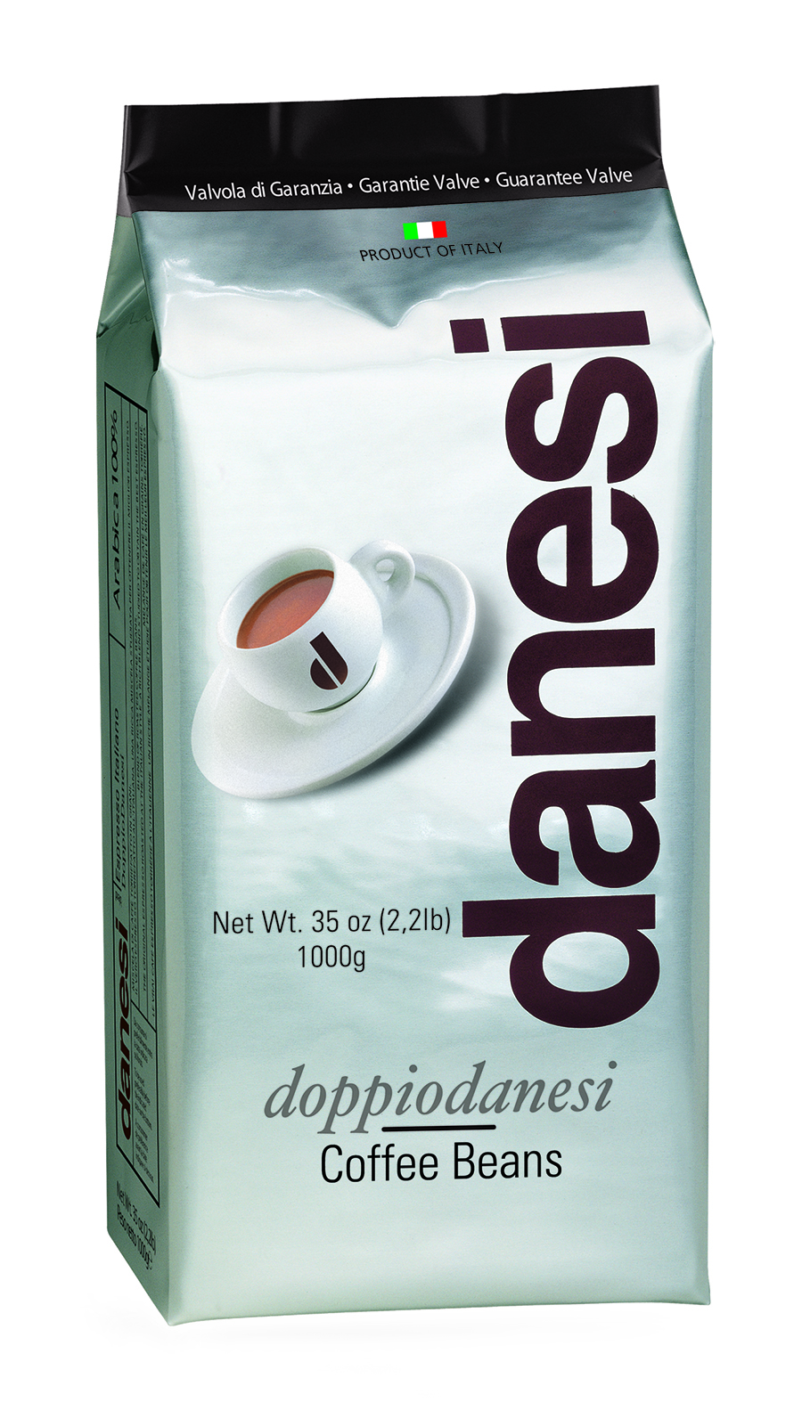 product image - Кава Doppio в зернах Danesi, 1 кг, вакуумний пакет з клапаном, чорний