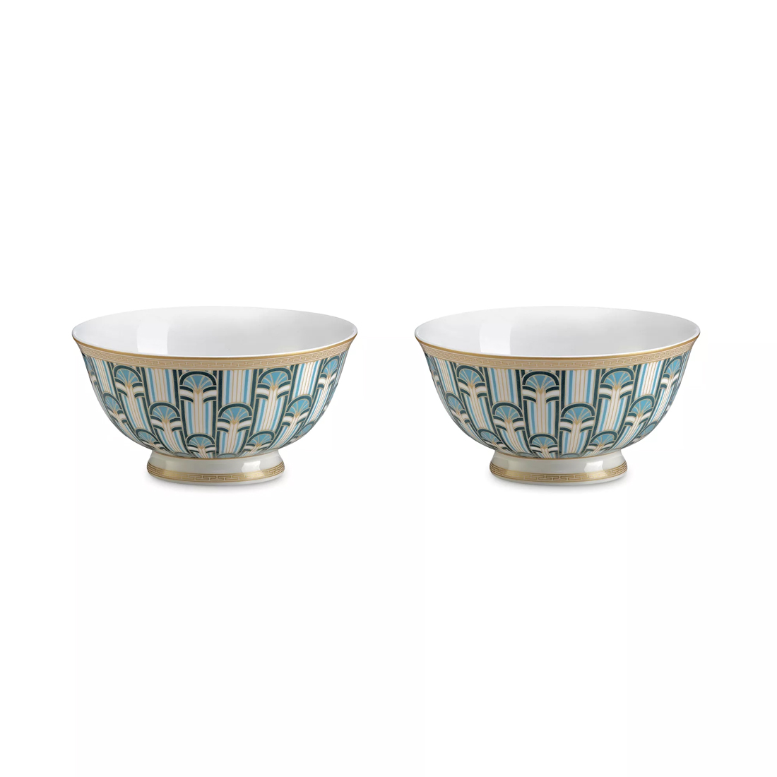 product image - Набор пиал фарфоровых Pozzi Milano LIBERTY, диаметр 11 см, белый с узором, 2 шт