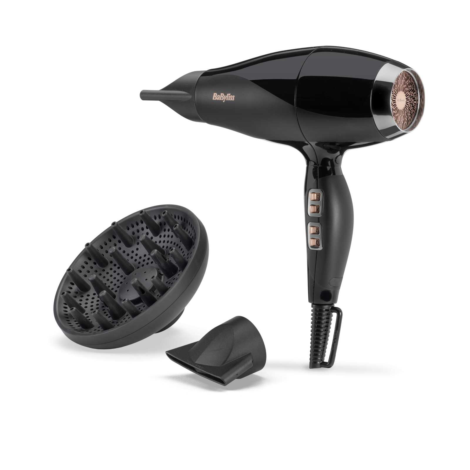 product image - Фен BaByliss Air Power Pro 2300, потужність 2300 Вт, чорний з рожевим