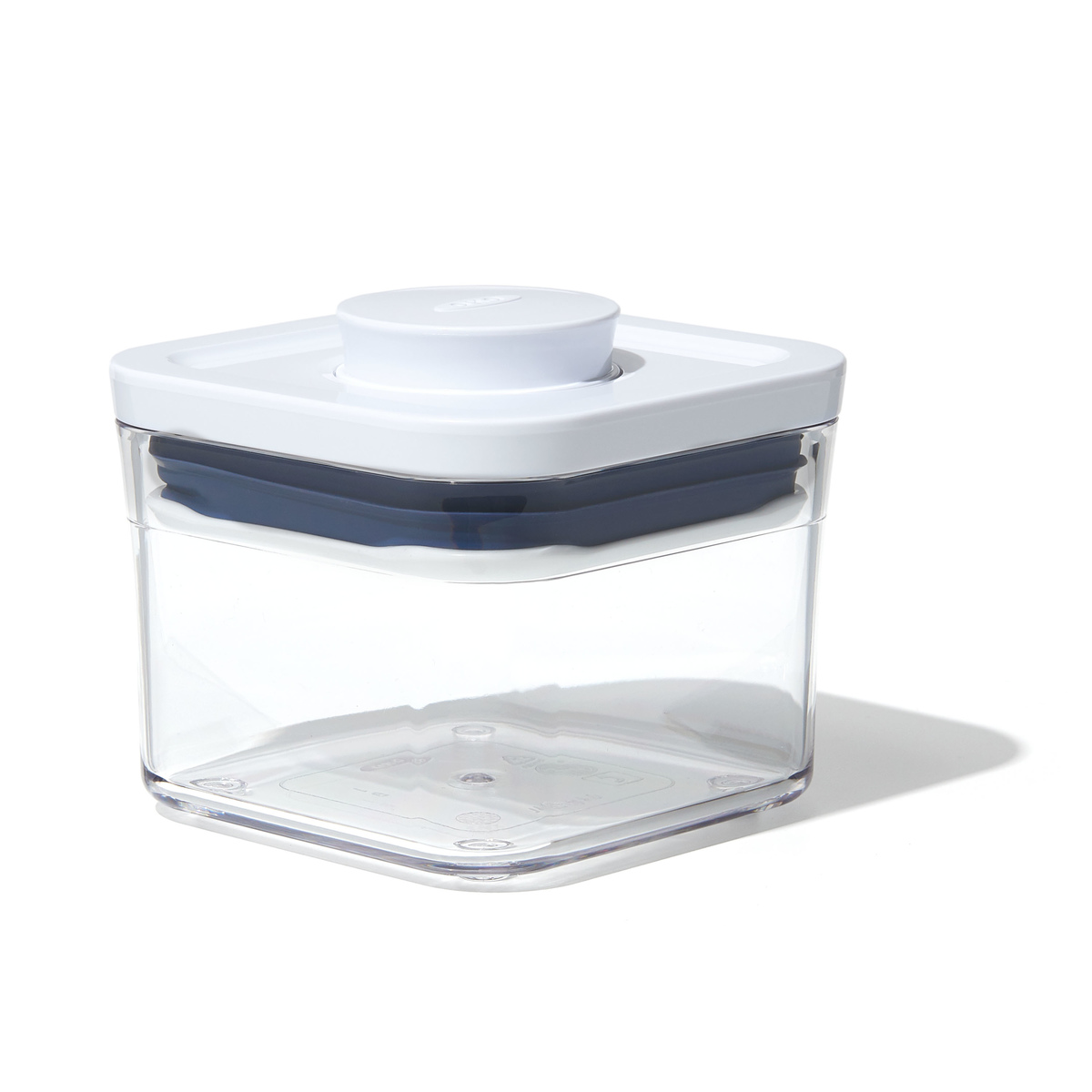 product image - Ємність для зберігання зі спливаючою кнопкою OXO FOOD STORAGE, 10,5х10,5х8 см, об'єм 0,4 л, прозорий з білим