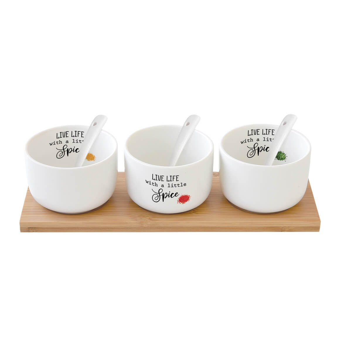 product image - Набір піал з тацею і ложками Easy Life KITCHEN ELEMENTS, 7 предметів, білий