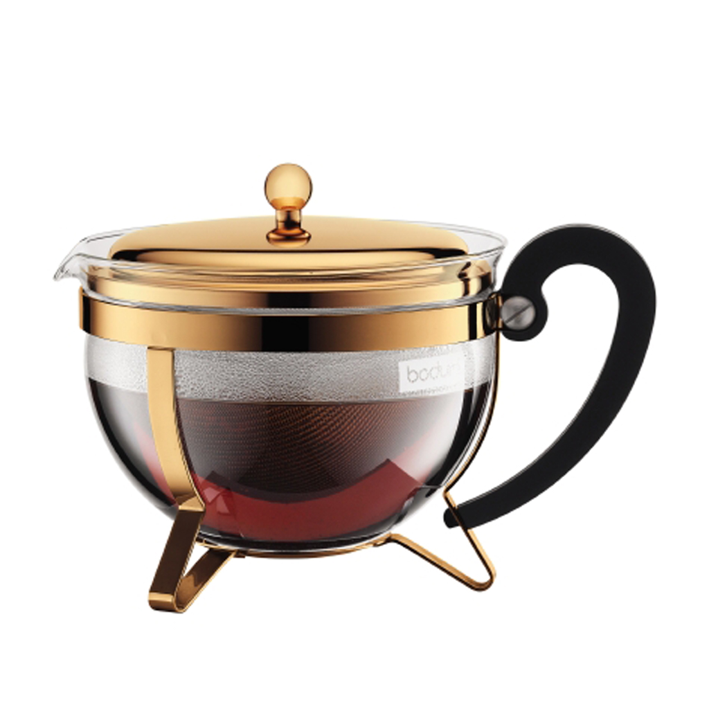 product image - Чайник заварювальний з кришкою Bodum CHAMBORD, об'єм 1,5 л, прозорий з жовтим