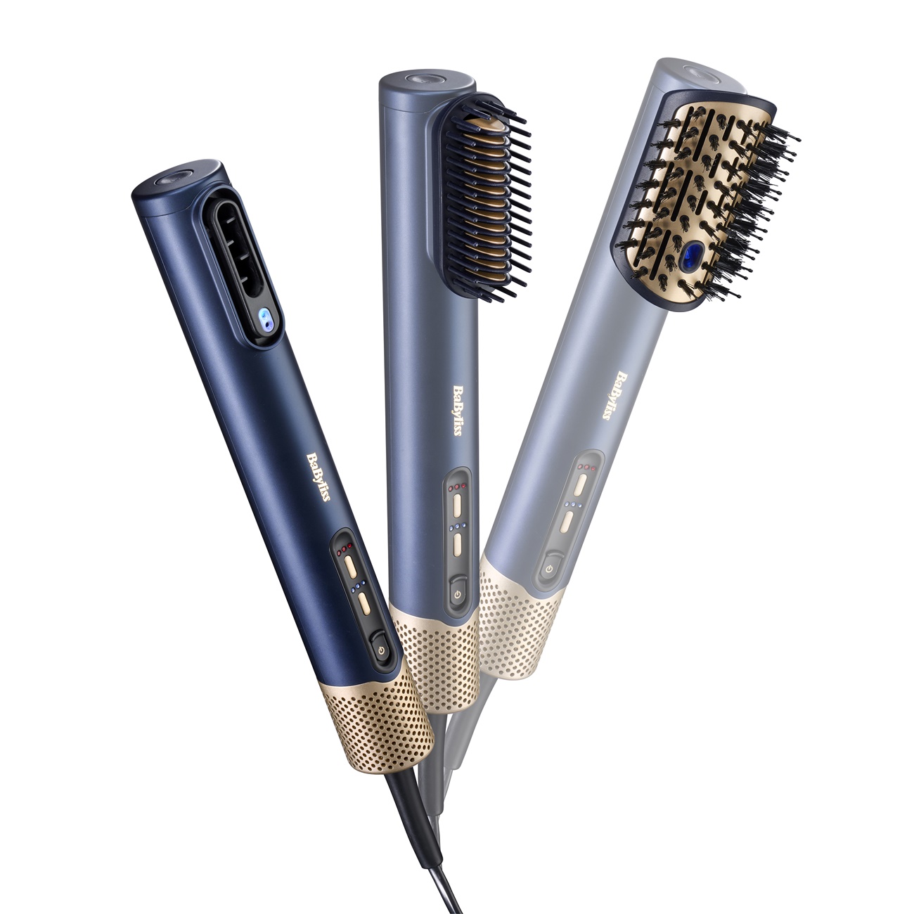 product image - Фен-щітка BaByliss Air Wand, потужність 1600 Вт, синій із золотистим