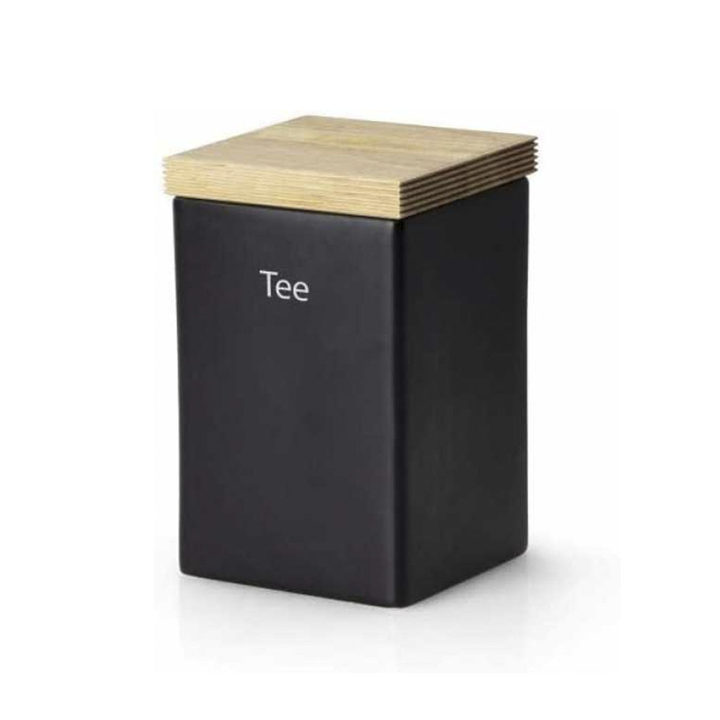 product image - Ємність для зберігання Continenta Storage box ceramic, 16, 5 х 10 х 10 см, чорний