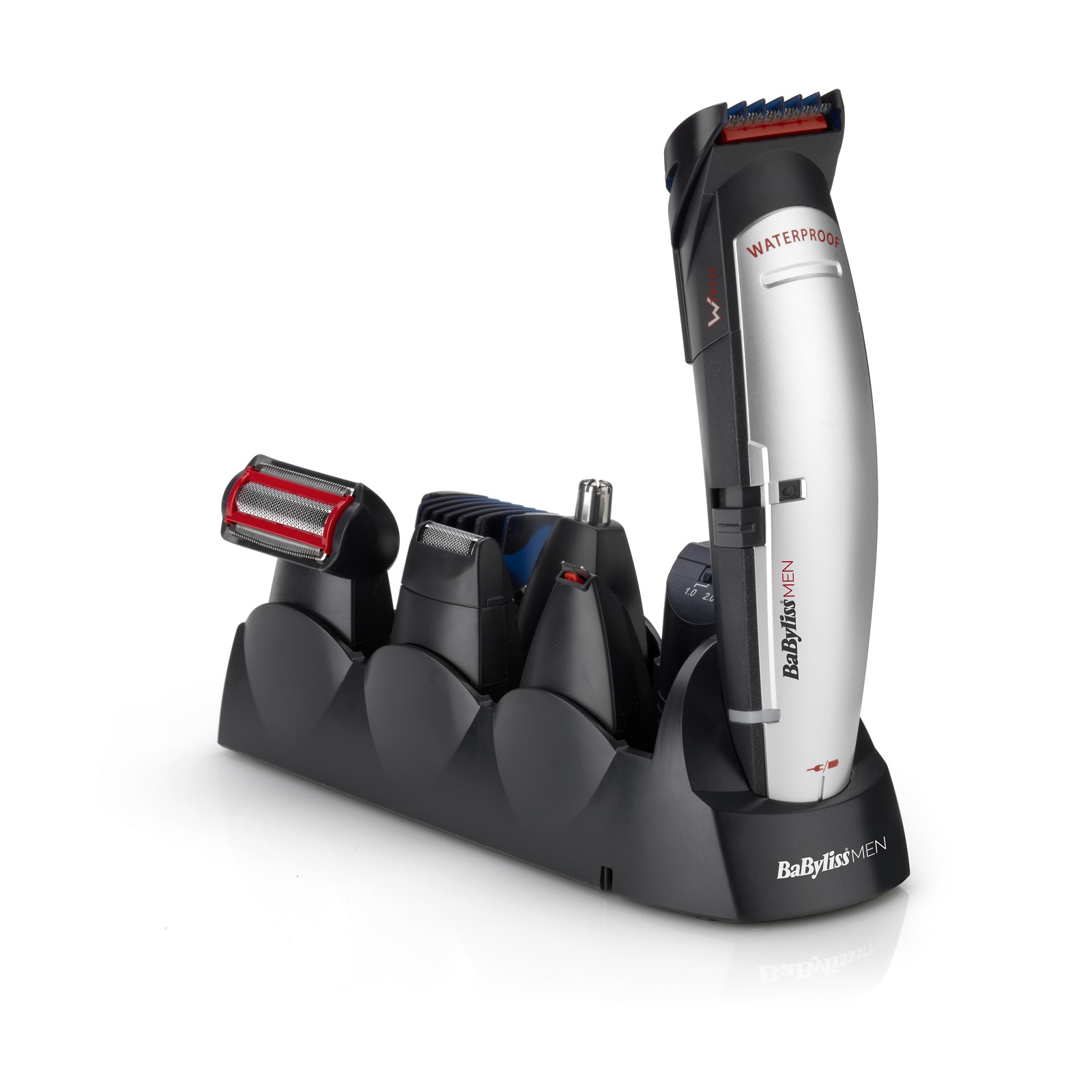 product image - Набір для стрижки волосся 10 в 1 BaByliss, сірий з червоним
