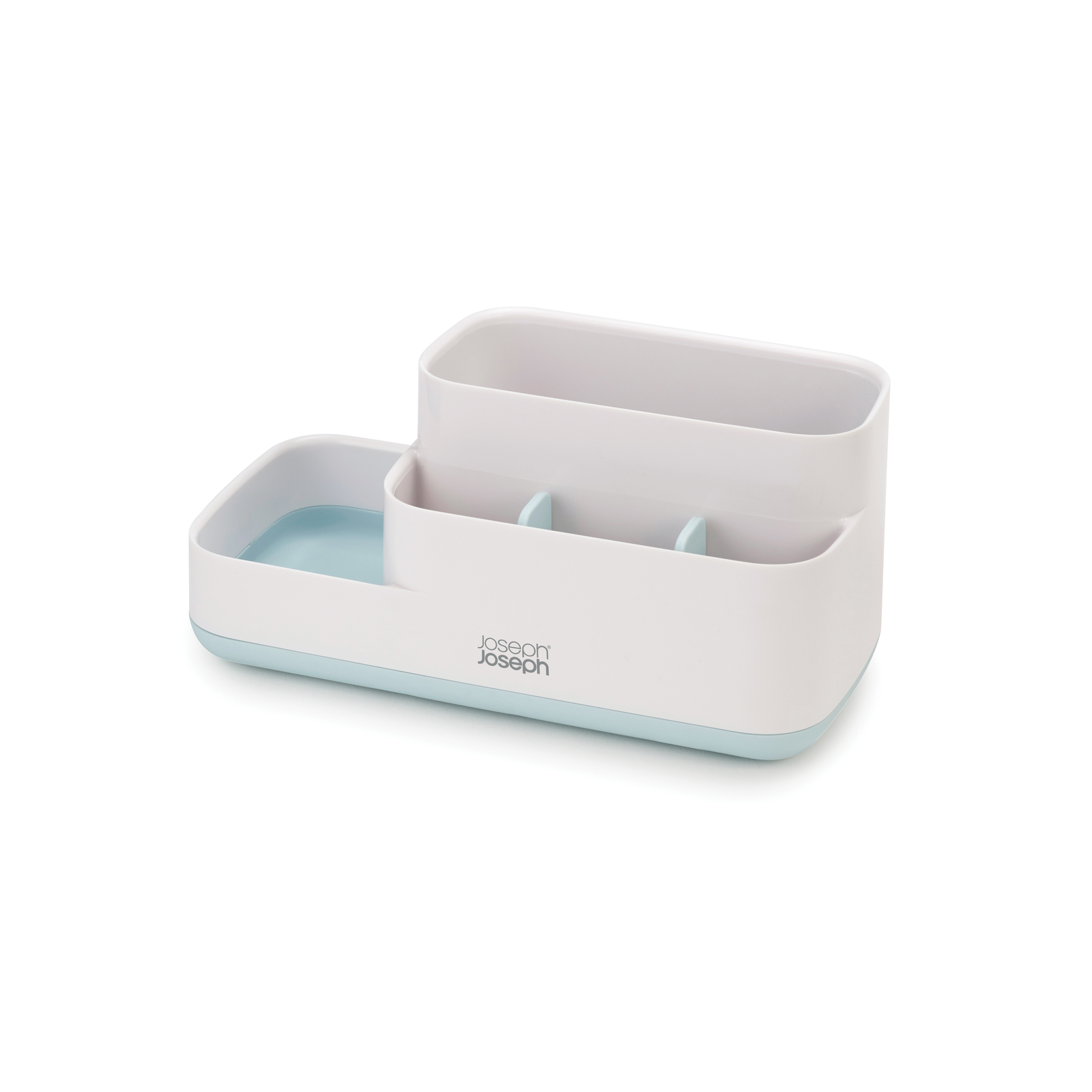 product image - Органайзер для ванної Joseph Joseph BATHROOM, 5,1x12x12 см, білий з блакитним
