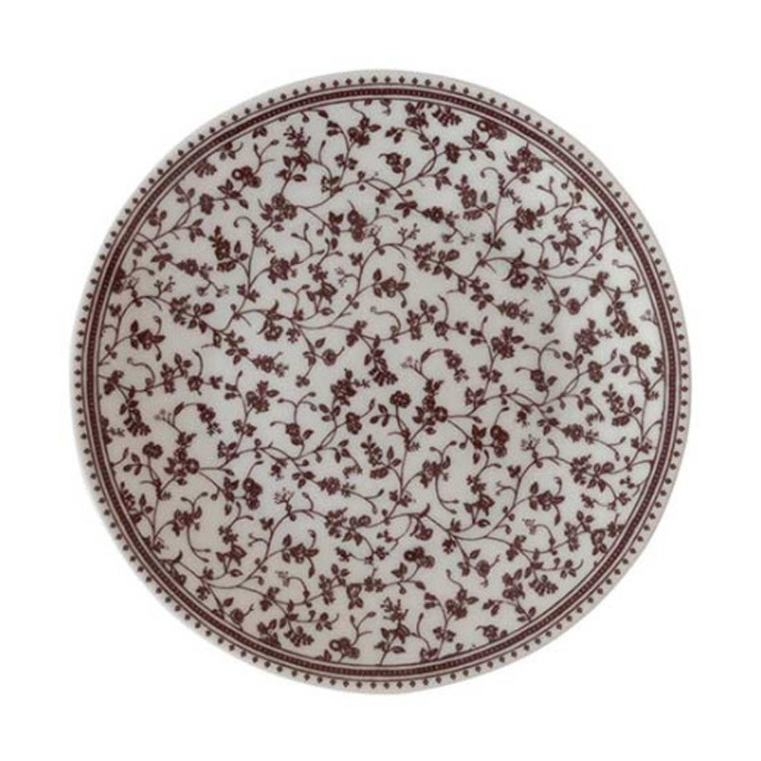 product image - Тарілка фарфорова Laura Ashley DAMSON ROSE COLLECTABLES, діаметр 12 см, білий в дрібну бордову квітку