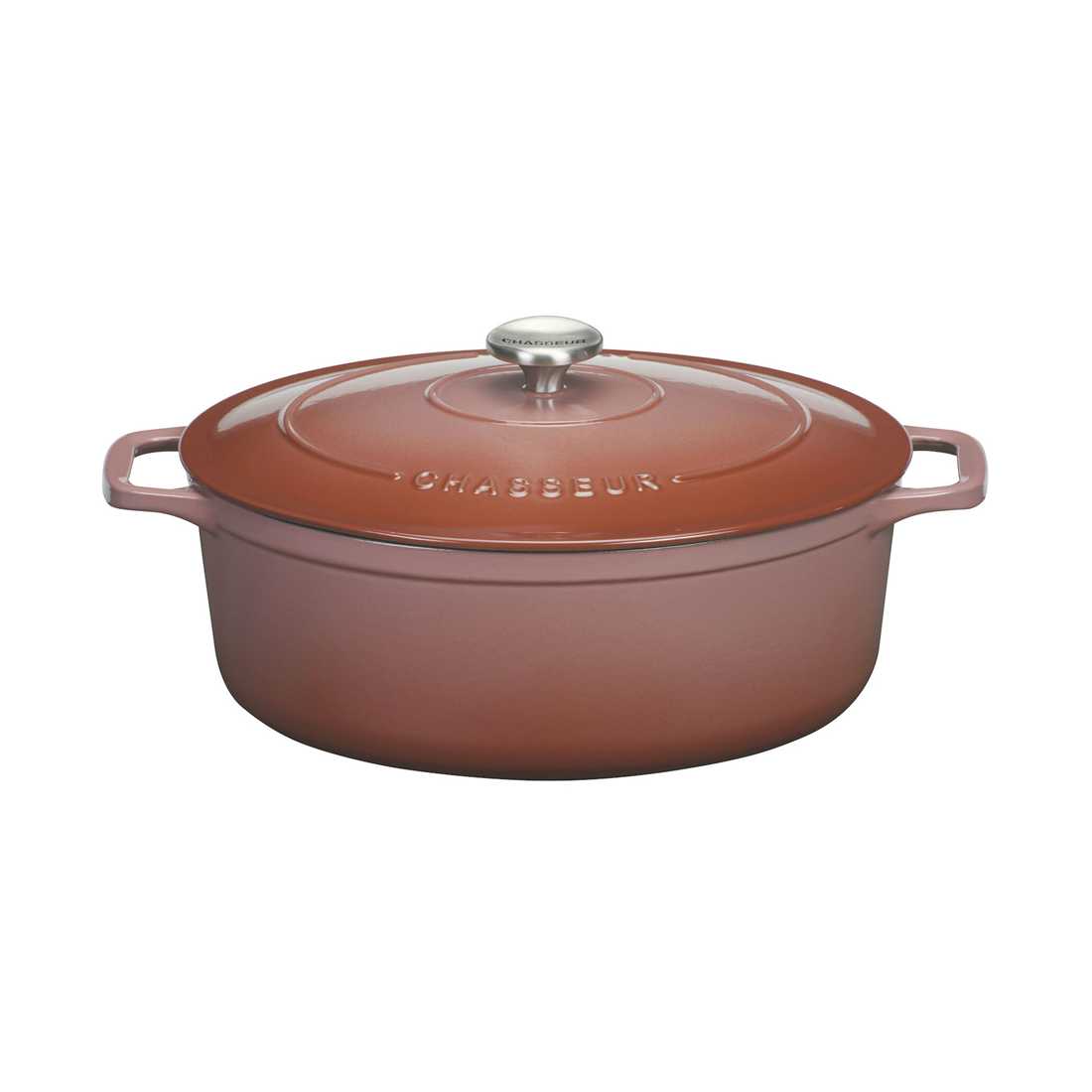 product image - Каструля з кришкою овальна Chasseur OVAL CASSEROLES, об'єм 5 л, діаметр 29 см, сушена троянда