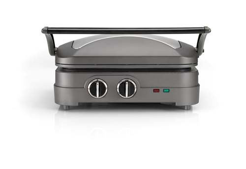 product image - Електрогриль GR47E Cuisinart GRIDDLER, 30х24 см, сірий