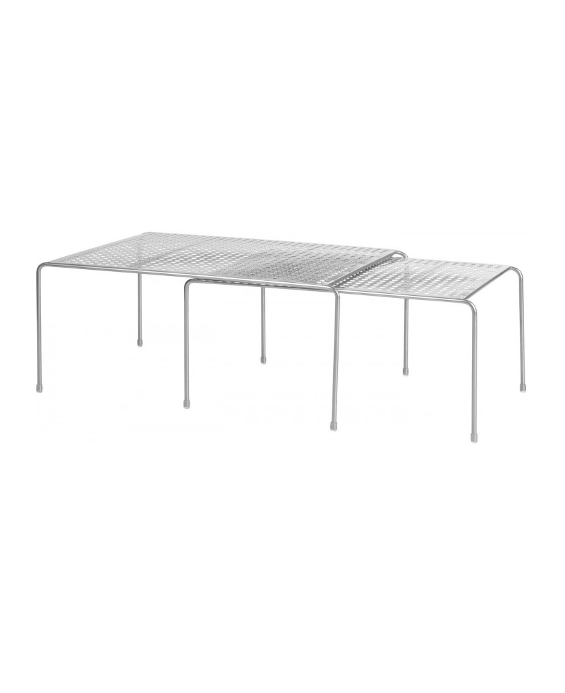 product image - Полиця модульна подвійна для кухонного зберігання iDesign CLASSICO, 35,3х22,9х15,2 см, сріблястий