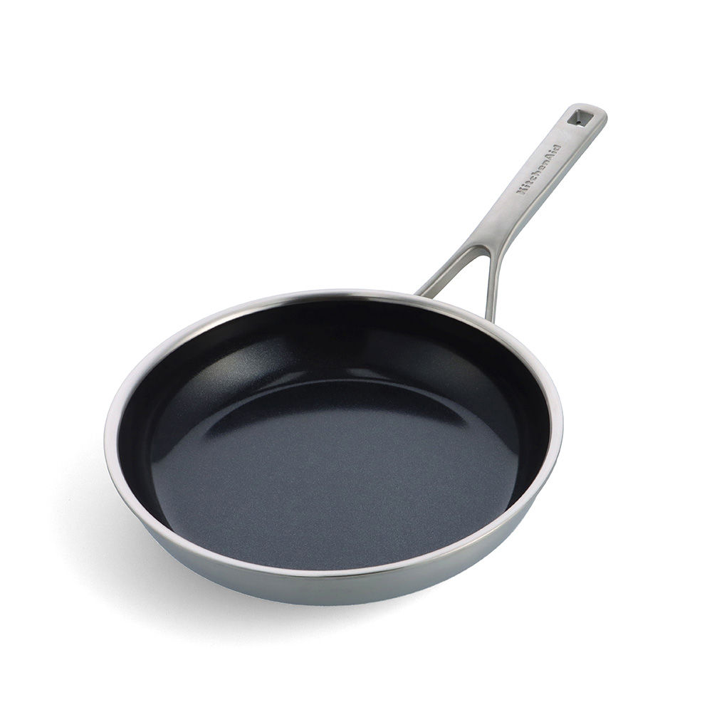 product image - Сковорода з антипригарним покриттям KitchenAid MSS, діаметр 20 см, сріблястий з чорним