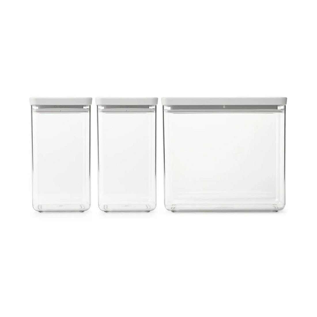 product image - Набір ємностей для зберігання Brabantia TASTY+, об'єм 2 x 1,6 л і 1 x 3,5 л, світло-сірий, 3 шт