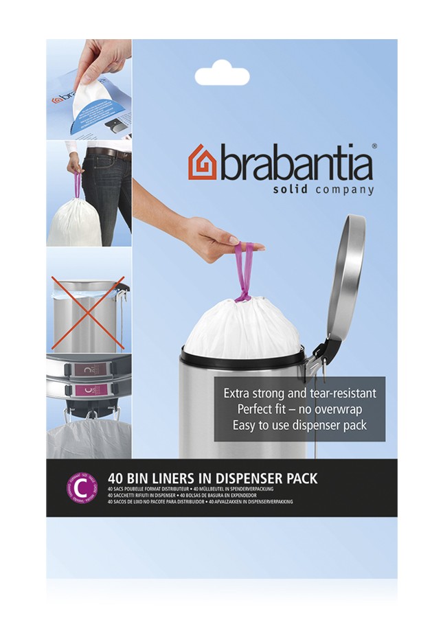 product image - Набір сміттєвих пакетів в диспенсері Brabantia C (10/12 л), 40 шт.