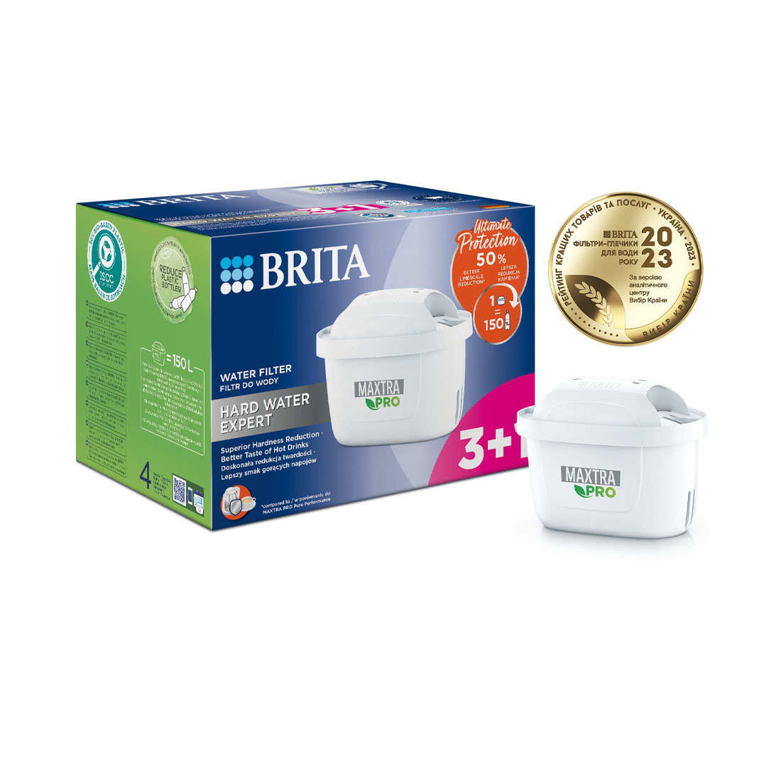 product image - Набір картриджів для жорсткої води Brita MXPro Limescale, білий, 4 шт