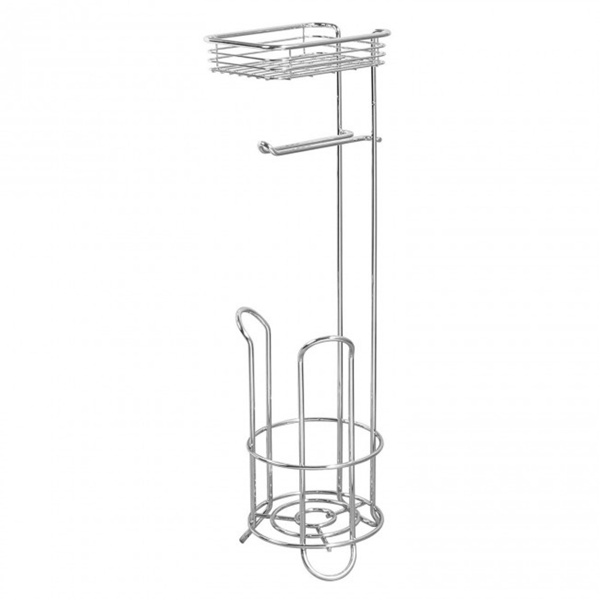 product image - Органайзер для ванної з поличкою для гаджетів iDesign CLASSICO, 16,8х19,1х61см, сріблястий
