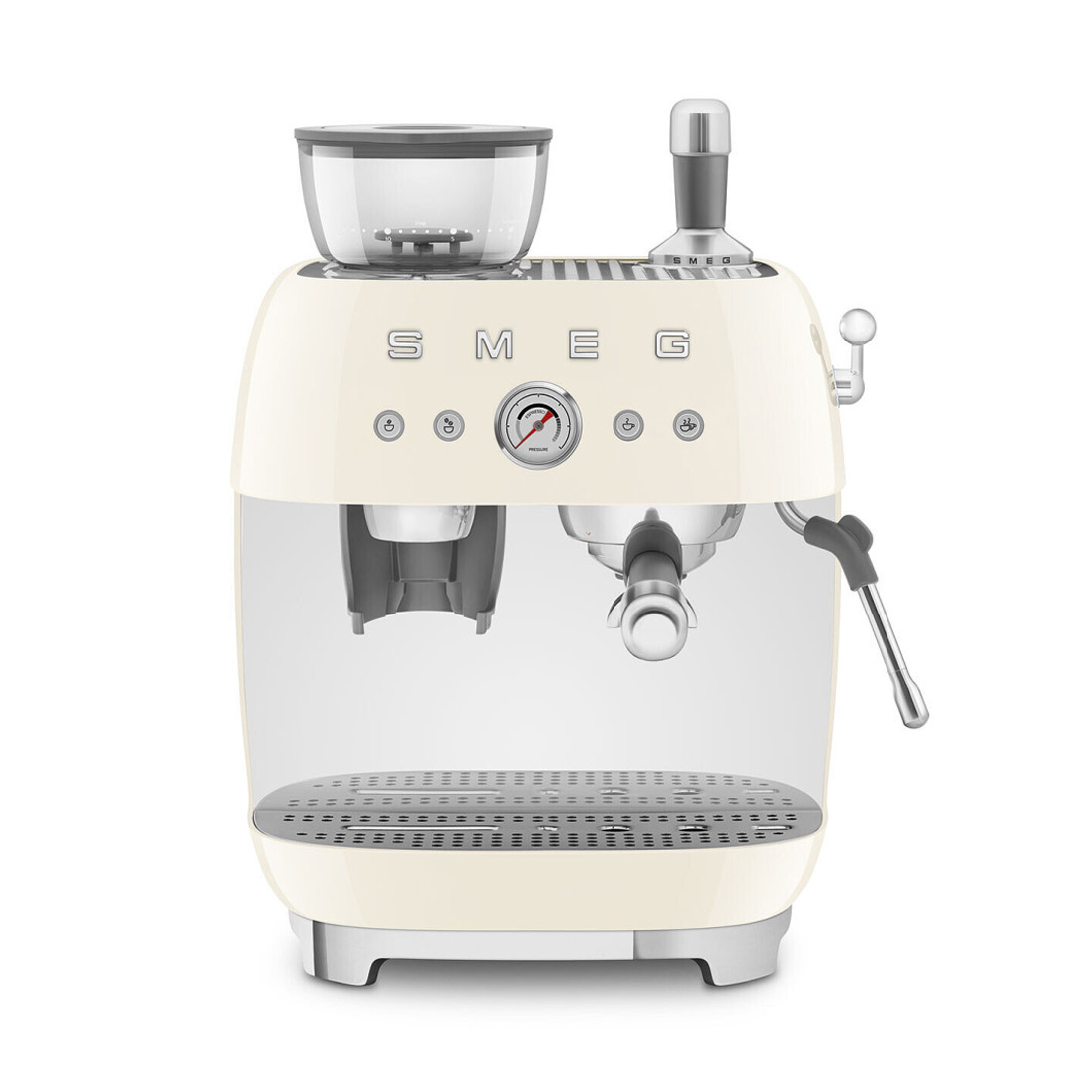 product image - Кавоварка еспресо з вбудованою кавомолкою Smeg 50 STYLE, кремова