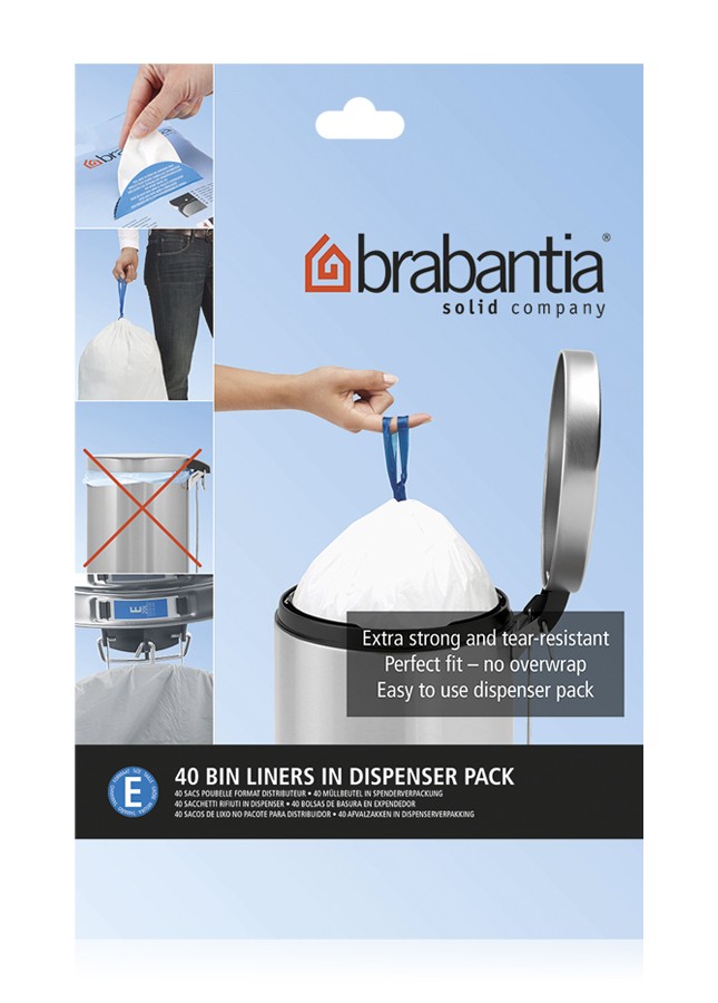 product image - Набір сміттєвих пакетів в диспенсері Brabantia E (20 л), 40 шт.