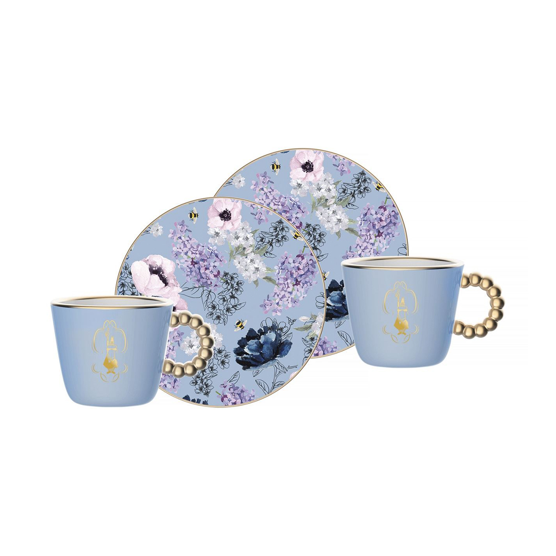 product image - Набір чашок з блюдцями Bialetti BRIDGERTON, об'єм 0,08 л, синій, 2 шт