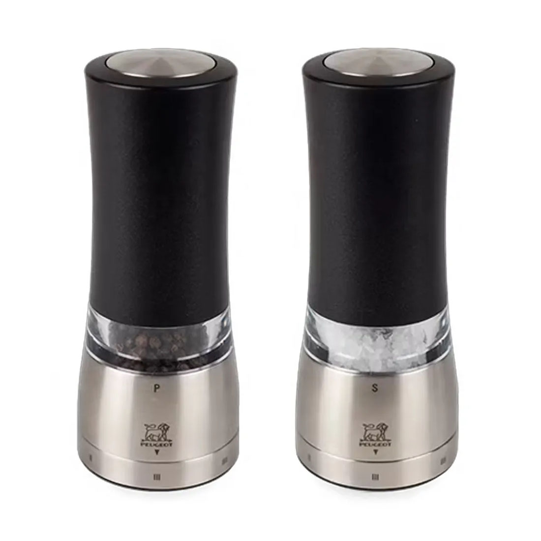 product image - Набір електричних млинів для солі та перцю Peugeot Daman, висота 16 см, чорний