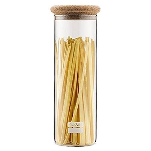 product image - Банка для зберігання спагеті з кришкою Bodum Cork Line, об'єм 1,9 л, прозорий з бежевим