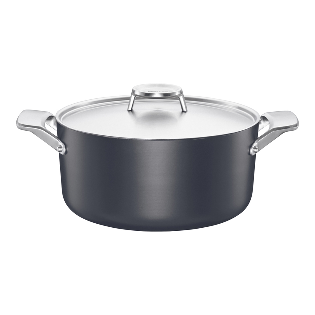 product image - Каструля з кришкою Fiskars TAITEN, об'єм 3,5 л, діаметр 22 см, чорний