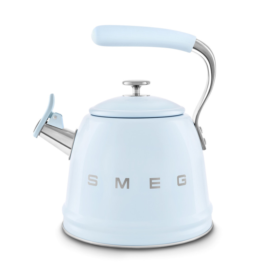 product image - Чайник со свистком Smeg 50'S STYLE, объем 2,3 л, пастельно-голубой