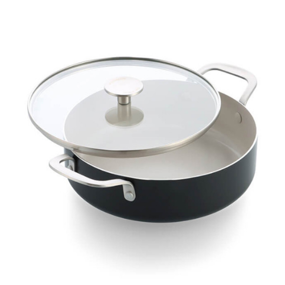 product image - Сотейник із кришкою антипригарний KitchenAid Aluminium Ceramic, діаметр 28 см, чорний