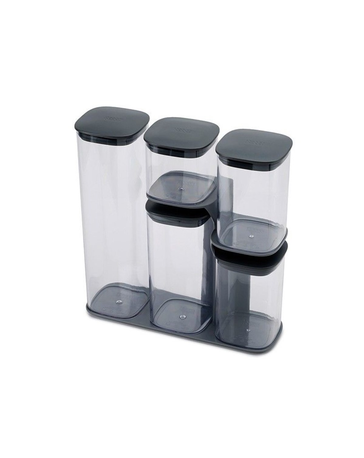 product image - Набір ємностей для зберігання з підставкою Joseph Joseph FOOD STORAGE, білий з сірим, 6 предметів